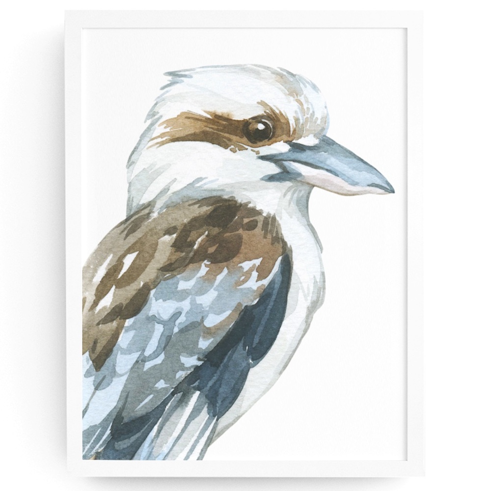 Watercolor Kookaburra Bird Illustration Wall Art Print Poster Unframed - Picture 1 of 8